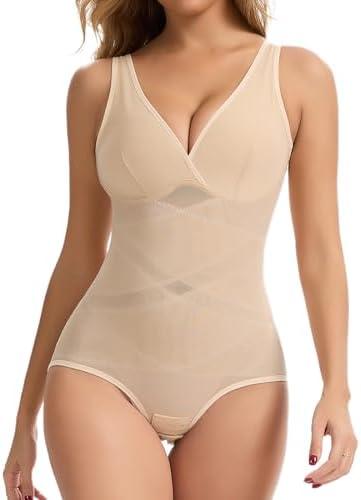 JOYSHAPER Shapewear Bodysuits for Women Tummy Control Body Shaper Under Dress Compression Bodysuits With Adjustable Straps, M