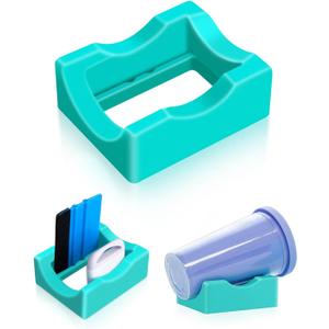 Small Silicone Cup Cradle With Built-in Slot for Crafting - Use to Apply Vinyl Decals, Space Saving Holder for Tumblers, 2 Angle Supports for Epoxy