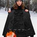 FREE SOLDIER Women's Waterproof Ski Snow Jacket Warm Fleece Lined Winter Rain Jacket with Hood Fully Taped Seams M