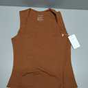 REORIA Butsmooth Womens Sexy Sleeveless Square Neck Double Lined Basic Bodysuit Tank Tops (Large, Brown)