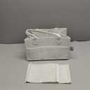 Parker Baby Diaper Caddy - Nursery Storage Bin and Car Organizer for Diapers and Baby Wipes - White, Regular