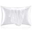 BEDELITE Satin Pillowcase for Hair and Skin, Super Soft and Cooling Similar to Silk Pillow Cases 2 Pack with Envelope Closure, Gift for Women Men(20"x40" King Size, White)