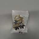 4 x Initial Letter Keychain for Women with Cute Flower Charm  Alphabet Keyring for Keys, Purse, Bags, Backpack & Handbag (Black)