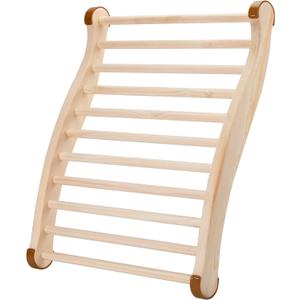 Sauna Backrest Sauna Accessories Wooden Slip-Resistant Non-Toxic Comfortable S-Shape Design Sauna Chair with Back, Sauna Accessories for Any Barrel or Infrared Sauna