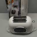 Rae Dunn Retro Digital Electric Toaster, 2 Slice Stainless Steel Toaster With Touchscreen, Countdown Timer, 6 Shade Settings, Wide Slots, High Lift Lever, Bagel, Defrost & Reheat, Digital Cream