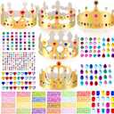 Gold Paper Crowns, Diy Birthday King Crowns Craft to Decorate, Paper Prince Princess Crown Hats for School Classroom
