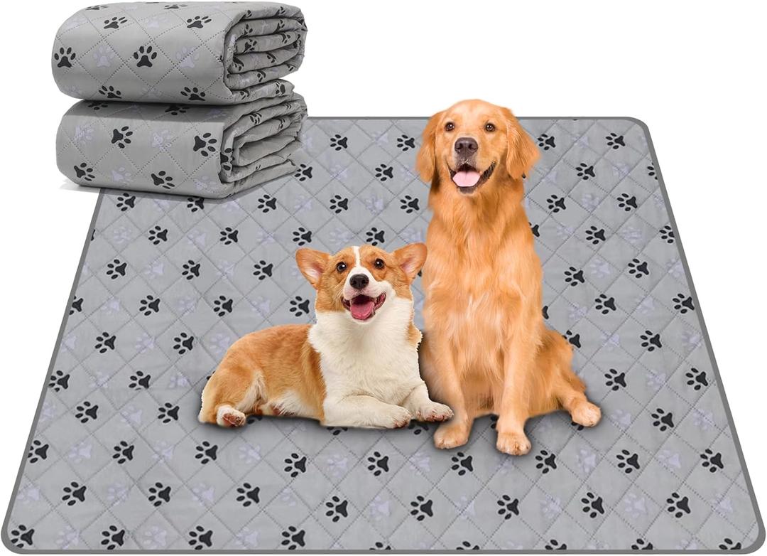 JERIA 2 Pack 36"x 41" Waterproof Non Slip Wee padReusable Washable Pee Pads for DogsAbsorbent and Leakproof Training Mats for Potty, Bed, Sofa, Potty Training