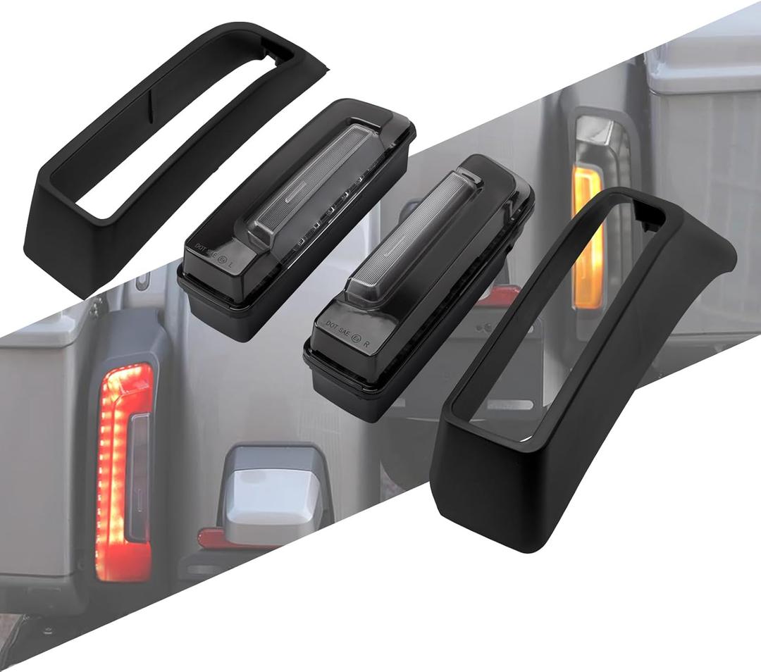 Rear Fender Lights Saddlebag Side Light Taillight Brake Lights Fit For Harley Touring Road Glide CVO Street Glide 2024-up (Black)