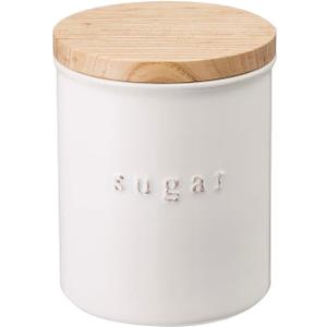 Yamazaki Home Tosca Ceramic Canister - Dry Food Kitchen Storage Container Organizer - Sugar - 15.25 Oz., 450 Ml