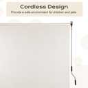 Aoodor 5% Openness Cordless Solar Fabric Roller Shade, 6'W x 8'H Sun Shade for Outdoor Gazebo Pergola Porch Use, 95% UV Protection Blinds, Beige