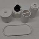 White Bathroom Accessory Set - 6 Pcs: Toothbrush Holder, Lotion & Foaming Soap Dispensers, Qtip Holder, Vanity Tray, Bathroom Tumbler, Countertop Organizer