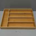 Silverware Organizer Kitchen Drawer Organizer Utensil Organizer Bamboo Silverware Holder Cutlery Organizer in Drawer Flatware Organizer Tray(5 slots, Natural