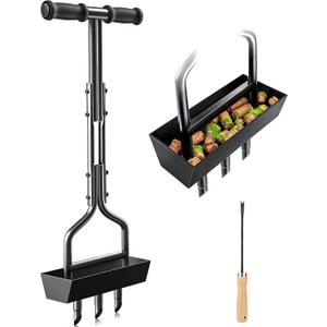 vanpein Lawn Aerator Garden Tool with Soil Core Tray, 38 Manual Grass Plug Aerators, Coring Aeration Tools for Gardening, Soil Compaction, Lawn Yard Care