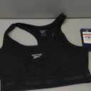 Reebok High Speed Women's Medium Impact Sports Bra - with Removeable Cups & Elastic Hem Band (Black, S)