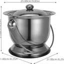 Beaupretty Stainless Steel Urine Bucket Pot with Lid 9.84 Inch Portable Chamber Pot for Adults Elderly Pregnant Women Bedpan for Home and Camping