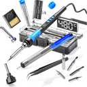 Soldering Iron Kit, 90W 110V LCD digital soldering gun12-in-1 Soldering Iron Kit ToolTemperature adjustable from 180-480C5 soldering tipssoldering wiresoldering pastesoldering pump