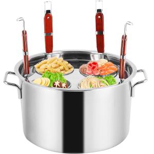 YJINGRUI Commercial Pasta Pot, 28.5 Quart, Stainless Steel Pasta Cooker with Insert Strainer Colander for Home Kitchen Restaurant, 4 Holes