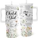 Christian Gifts for Women Girls, Child Of God Tumbler 24 Oz, Inspirational Religious Gifts, Stainless Steel Insulated Christian Coffee Mug, Bible Verse Catholic Spiritual Gift
