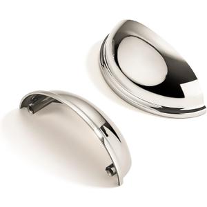 10 Pack 2-1/2" Drawer Pulls Polished Nickel Cabinet Cup Pulls Kitchen Hardware Cabinet Handles Drawer Handles Knobs 2-1/2 inch (64mm) Center to Center