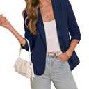 LookbookStore Suit Jackets for Women Blazers Navy Blue Blazer Business Casual NVY Blue Work Office Business Jacket Size Small Fits Size 4 6