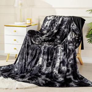 Topcee Cooling Blanket (90"x104"King Size) for Hot Sleepers,Absorbs Heat to Keep Body Cool for Night Sweats,100% Oeko-Tex Certified Cool Fiber,Breathable,Comfortable, Hypo-Allergenic, All-Season. (Black Watercolor)