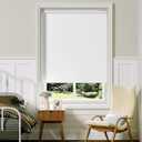 Cordless Roller Shades Blackout Blinds for Windows Room Darkening Rolled Up Shades with Spring System, UV Protection Window Shades Door Blinds for Home and Office (White, 30" W x 72" H)