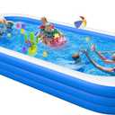 Inflatable Swimming Pool, Large Blow up Pool, Above Ground Swimming Pool for Family, Pools for Kid, 150 x 72 x 22 inch Full-Sized Inflatable Pool for Toddler for Outdoors, Backyard