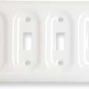 Ceramic Switch Plates,Switch Plate Covers Wall plate, Cover, White (QUAD TOGGLE)