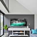 Nachic Wall Black and White Teal Waterfall Wall Art for Living Room Decor Framed Landscape Canvas Prints Painting Trees Forest Picture Artwork for Kitchen Office Home Wall Decor 12"x16" 3pcs