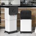 Kitchen Trash Can with Wheels, Adjustable Capacity 20L to 45L Rolling Trash Bin, Plastic Narrow and Height Garbage Can with Lid，Trash Can Dog Proof for Bathroom|Kitchen|Bedroom|Office