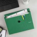 Five Star 6 Pocket Expanding File Organizer, Plastic Expandable File Folders with Pockets and Tab Inserts, Holds 11" x 8-1/2", Bungee Closure, Forest Green (72925)