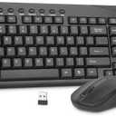 Rii RK903 Wireless Keyboard Mouse Combo,Full Size Keyboard with Scroll Wheel,1000 DPI Mouse,2.4G Wireless,Compatible with Windows Chrome OS Linux,for Home,Office,Business Users