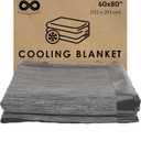Everlasting Comfort Cooling Blanket for Hot Sleepers (60"x80") Dual-Sided Cold Throw Blankets with Icy Cool Fibers, Lightweight for Bed, Sweat-Free Sleep & Night Sweats Relief in Summer & Winter, Gray 