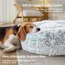JOLLYVOGUE Small Dog Bed, Calming Dog Beds for Small Dogs & Indoor Cats - 20 Inches Donut Washable Cat Bed for Kittens & Puppies, Round Fluffy Plush Faux Fur Pet Beds(Smoke Grey)