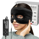 Moist Heat Sinus Pressure Relief Mask with 3 Heat Settings, Extra Large Face Heating Pad for Eyes, Sinusitis, Hormone Migraine, Tension Headache Relief Black