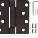 3 Pieces Self Closing Door Hinge 4 inch Oil Rubbed Bronze Auto Close Hinges Adjustable 4 x 4 Inch Spring Hinges Door Closer Hinge 1/4" Radius Corner Commercial Auto Self-Closing Hinge