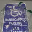 SmartSign 18 x 12 inch “Handicapped Parking - Van Accessible” Sign, 63 mil Aluminum, 3M Laminated Engineer Grade Reflective Material, Blue and White, Made in USA, Small Signage