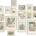 16 PCS Framed Sage Green Wall Art Decor, Matisse Wall Prints for Bedroom, Gallery Wall Frame Set, Abstract Posters for Living Room Aesthetic, Wall Collage Kit Pictures, Boho Dorm Home Decor (12"x15" Framed)