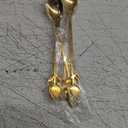 Gold Tulip/Rose Handle 12Pcs Mini Coffee Spoons Set - 6" Stainless Steel for Espresso, Tea, Dessert - Ideal for Demitasse & Small Servings