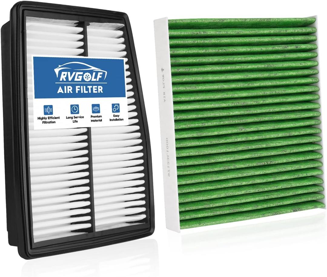 Engine+Cabin Air Filters Fit for HYBRID Hyundai Santa Fe 21-25(1.6L), Sonata 20-25(2.0L), Tucson 22-25(1.6L), Sorento 21-25(1.6L) Engine Air Filter Replace Accessories# 97133L1000 28113L5100