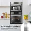 4PCS Stainless Steel Trim Strip, 304 Brushed Stainless Steel Strips, Self-Adhesive Metal Sheet Gap Filler, Gap Cover Metal Trim Strip with Brushed Finish for Wall Oven/Microwave Combo/Cooktop (3 x 29.9 Inch)