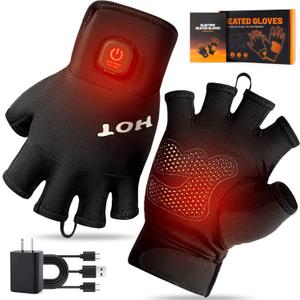 Heated Gloves for Men Women- Rechargeable Electric Touchscreen Cold Winter Work Arthritis Pain Relief Hand Warmers Hot Compress, Heated Gloves for Cold Winter Arthritis Hands Hunting Skiing (Medium)