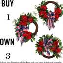 22IN Artifical Patriotic Wreath Fourth of July Wreath with Hydrangeas Ivy Spring Summer Wreath for Front Door Wall Decor Indoor Outdoor