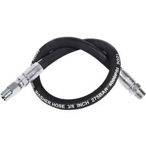 YAMATIC Pressure Washer Whip Hose With Swivel Steel Connector, 3/8" Jumper Hoses 3FT for Reel and Power Washer, 4000 PSI