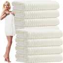 8 Pack Microfiber Bath Towels Bulk 27'' x 60'' Oversized Bath Towel Highly Absorbent Extra Large Shower Sheets Soft Drying for Beach Pool Bathroom Salon Party(White)