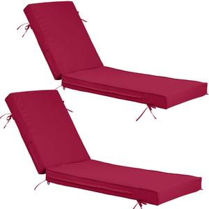 Chaise Lounge Cushions Outdoor Set of 2, Waterproof & Fade Resistant Patio Lounger Cushions, Replacement Sun Lounger Pads with Removable Cover for Pool, Deck, Lawn Furniture, 72'' L x 21'' W x 4" T