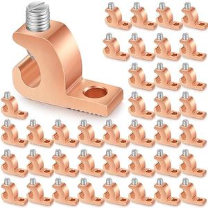 Landhoow 40 Pack Lay in Connector Pool Bonding Lug Copper Conductor Lay in Connector Copper Lay in Lugs AWG for Grounding Swimming Pool and Conduits, 414 Wire Range