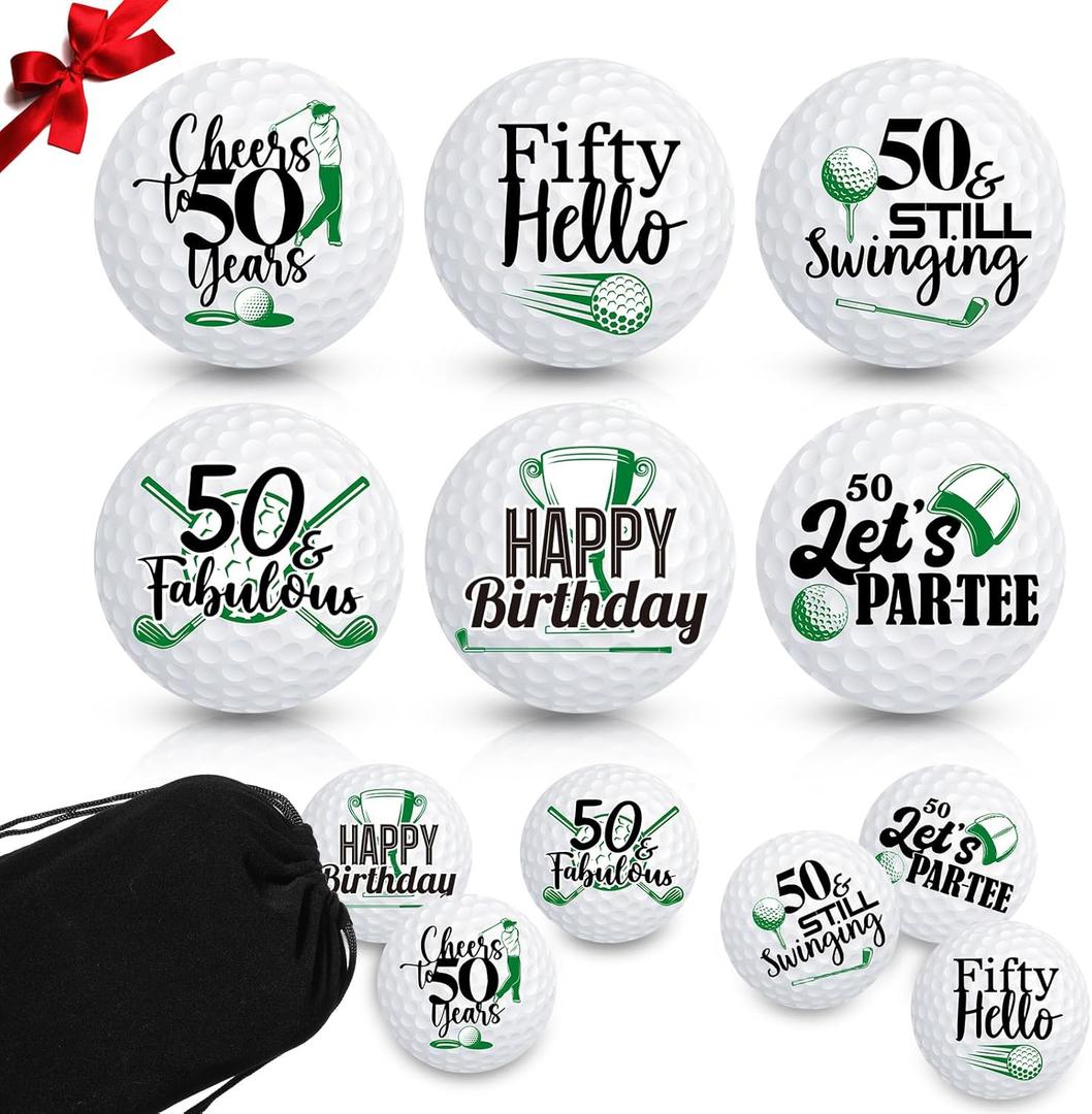 6 Pcs Birthday Golf Balls Gift Funny Golfer Gift Set Golf Birthday Set Professional Practice Ball for Men Golfers