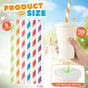 Havawish 100 Sets 16oz Disposable Paper Cups with Lids and Straws Go Coffee Cups Hot Cold Beverage Drinking Water Juice Coffee Hot Tea Shop Home Office Picnic Party Supplies
