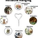 25 Pack Heart Shaped Screw Hooks for Hanging, 2.36 Inch Metal Ceiling Hooks for Outdoor String Lights, Plants, Keys and Decorations, Hanging Hooks for Indoor and Outdoor Use (Silver)